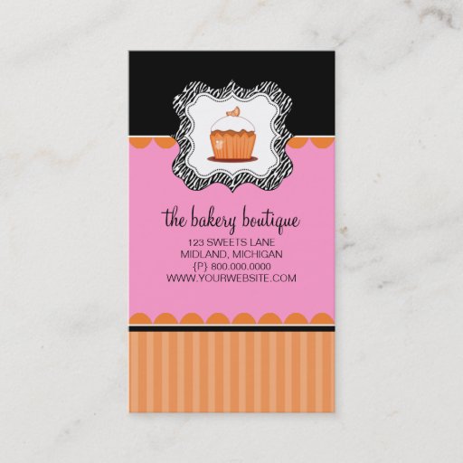 Customizable Bakery or Cupcake Shop Business Cards
