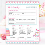 Bakery Order Form for Cakes and Cupcakes Notepad<br><div class="desc">A notepad for you to take orders from home or store bakery. All of the fields are customizable, so you can make it your own! Each page comes blank on the back, so you can add any extra drawings or notes about the order there. Great for bakeries who take custom...</div>