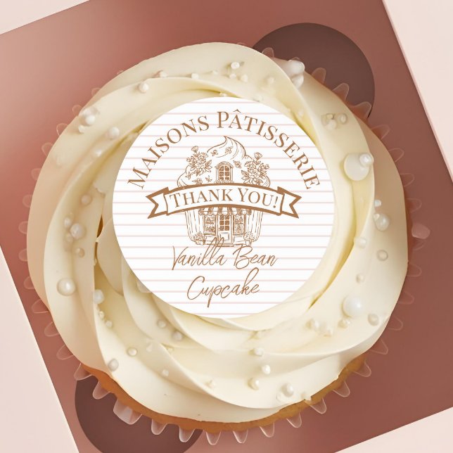 Bakery Order Thank You Hand Drawn Cupcake Shop Classic Round Sticker (Bakery Order Thank You Hand Drawn Cupcake Shop Classic Round Sticker)