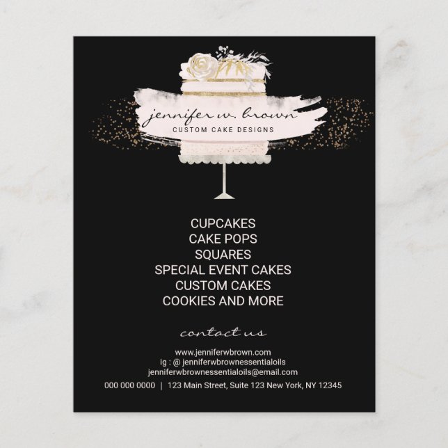 Bakery Pastries Patisserie Custom Decorated Cake (Front)