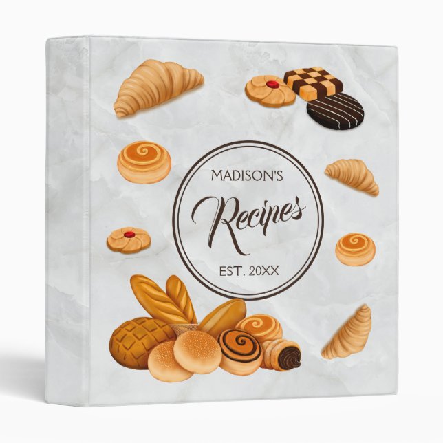 Bakery Pastries Recipes Binder (Front/Spine)