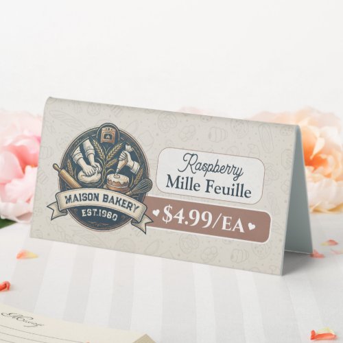 Bakery Pastry Baker Display Sign Label Price Tag