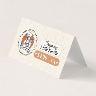 Bakery Pastry Baker Display Sign Label Price Tag