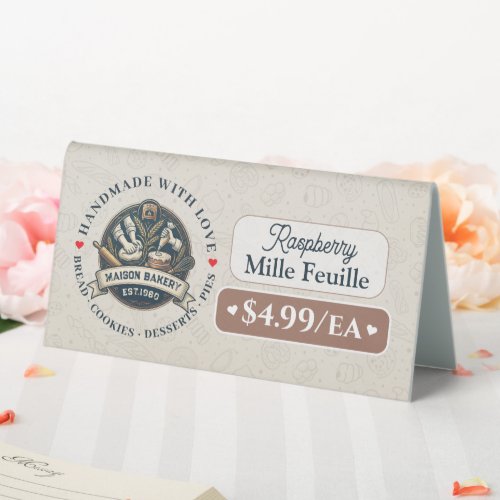 Bakery Pastry Baker Display Sign Label Price Tag