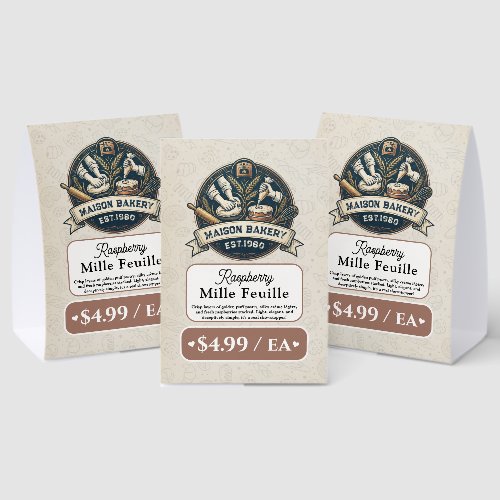 Bakery Pastry Baker Display Sign Label Price Tag
