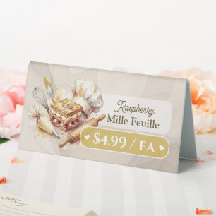 Bakery Pastry Baker Display Sign Label Price Tag