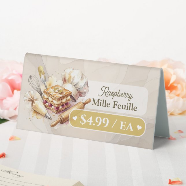 Bakery Pastry Baker Display Sign Label Price Tag (In SItu (Wedding))