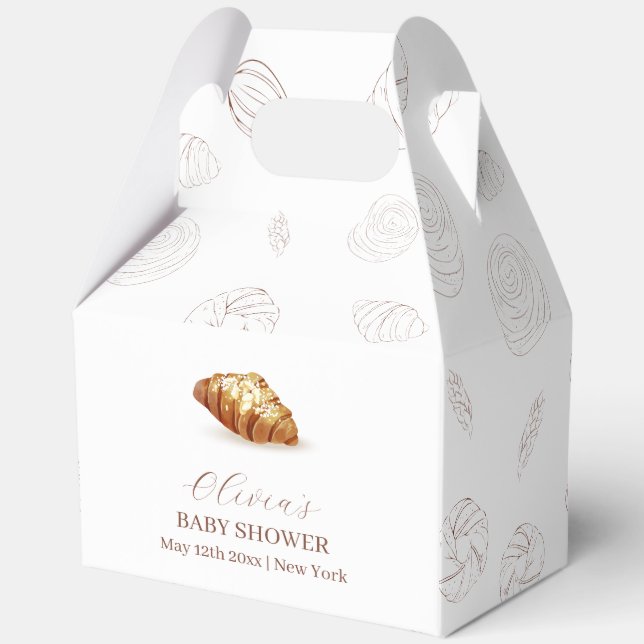 Bakery Pastry Bun In The Oven Baby Shower  Favor Boxes (Back)
