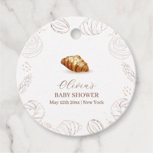 Bakery Pastry Bun In The Oven Baby Shower  Favor Tags