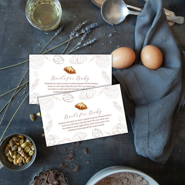 Bakery Pastry Bun In The Oven Books Baby Shower  Enclosure Card (Bakery Pastry Bun In The Oven Books Baby Shower Enclosure Card)
