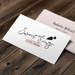 Bakery Pastry Cake Chef Piping Bag Minimalist Business Card