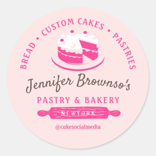 Bakery Pastry Cake Small Business chef Classic Round Sticker