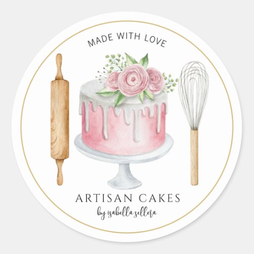 Bakery Pastry Chef Baker Pink Cake Product Labels