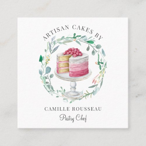 Bakery Pastry Chef Baker Square Business Card