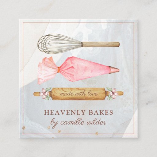 Customizable Bakery Pastry Chef Baker's Tools Business Card