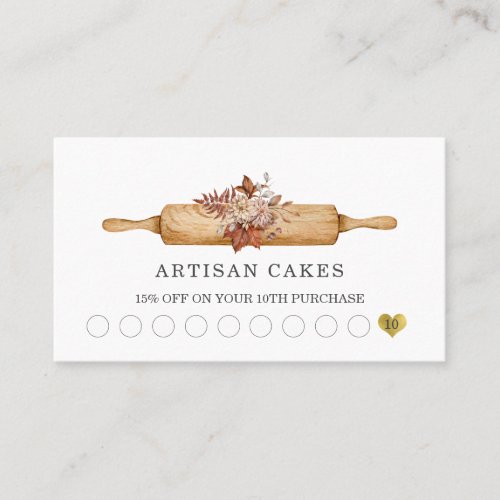 Bakery Pastry Chef Bakers Tools Loyalty Punch Card