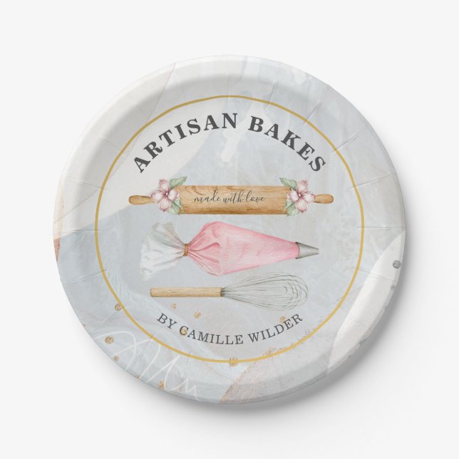Bakery Pastry Chef Bakers Tools Paper Plates (Front)