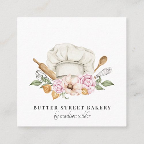 Bakery Pastry Chef Bakers Tools Square Business Card