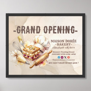 Bakery Pastry Chef Baking Catering Grand Opening Framed Art
