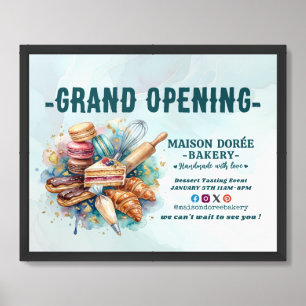 Bakery Pastry Chef Baking Catering Grand Opening Framed Art