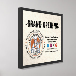 Bakery Pastry Chef Baking Catering Grand Opening Framed Art