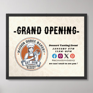 Bakery Pastry Chef Baking Catering Grand Opening Framed Art
