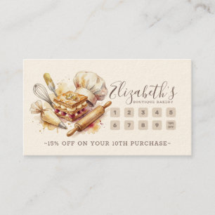 Bakery Pastry Chef Baking Catering Loyalty Punch Card