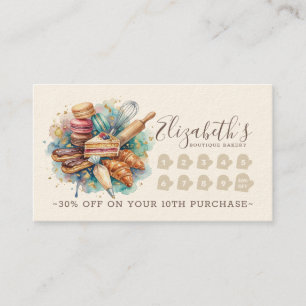 Bakery Pastry Chef Baking Catering Loyalty Punch Card