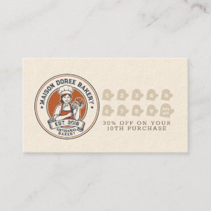 Bakery Pastry Chef Baking Catering Loyalty Punch Card