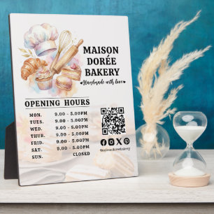 Bakery Pastry Chef Baking Catering Opening Hours Plaque