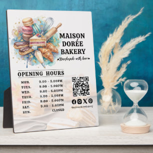 Bakery Pastry Chef Baking Catering Opening Hours Plaque