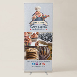 Bakery Pastry Chef Baking Catering Photo Collage Retractable Banner