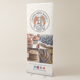 Bakery Pastry Chef Baking Catering Photo Collage Retractable Banner