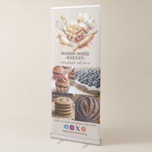 Bakery Pastry Chef Baking Catering Photo Collage Retractable Banner