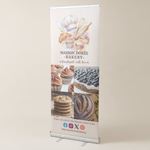 Bakery Pastry Chef Baking Catering Photo Collage Retractable Banner