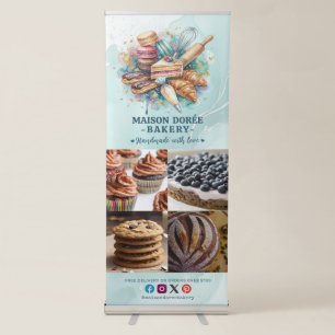 Bakery Pastry Chef Baking Catering Photo Collage Retractable Banner