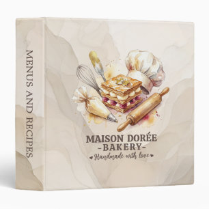 Bakery Pastry Chef Baking Desserts Recipe Cookbook 3 Ring Binder