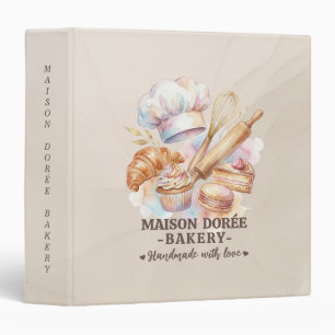 Bakery Pastry Chef Baking Desserts Recipe Cookbook 3 Ring Binder