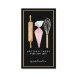 Bakery Pastry Chef Baking Utensils Black Business Card Bakery Pastry Chef Baking Utensils Black Business Card