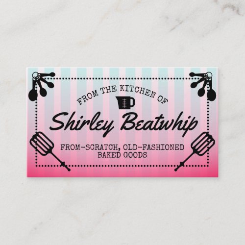 Bakery pastry chef baking utensils cakes cookies business card