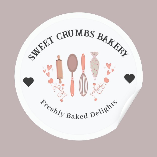  Bakery Pastry Chef Baking utensils  Classic Round Sticker (Creator Uploaded)