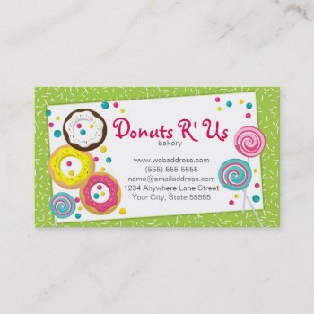 Bakery Pastry Chef Business Card Design Template by rhondajaidesigns at Zazzle
