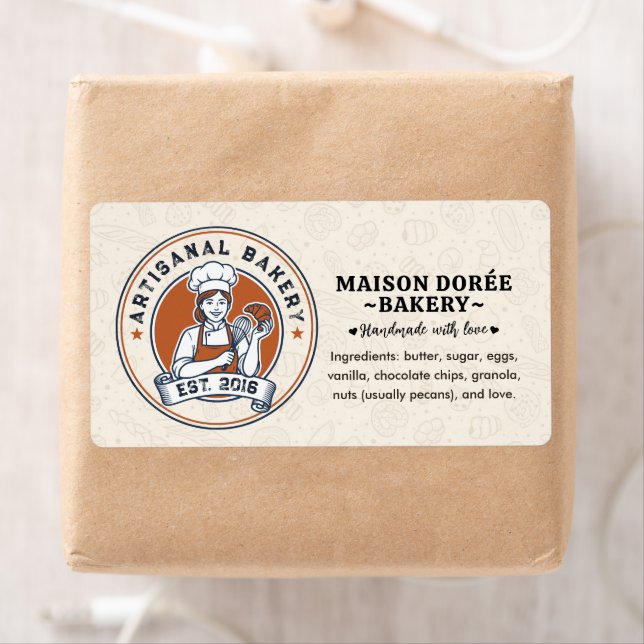 Bakery Pastry Chef Cake Baker Food Ingredient Label (Insitu)