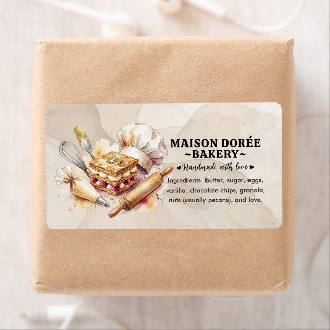 Bakery Pastry Chef Cake Baker Food Ingredient Label (Insitu)