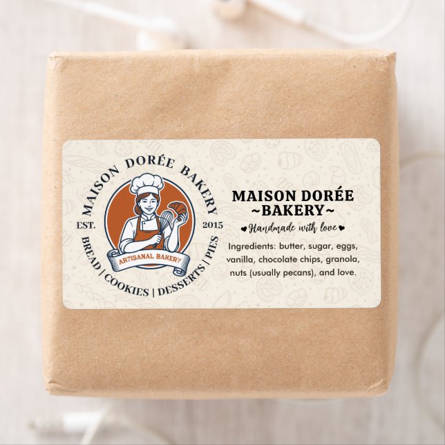 Bakery Pastry Chef Cake Baker Food Ingredient Label (Insitu)