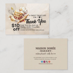 Bakery Pastry Chef Cake Baker Thank You Promo Code Discount Card