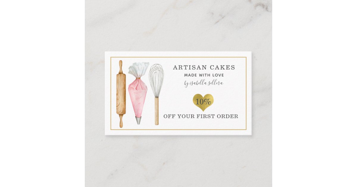 Bakery Pastry Chef Cake Bakers Tools Discount Card | Zazzle