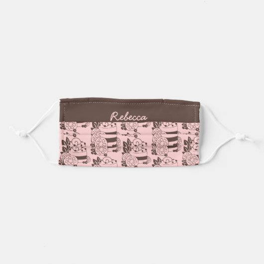 Bakery Pastry Chef Cake Logo Employee Adult Cloth Face Mask (Front, Folded)