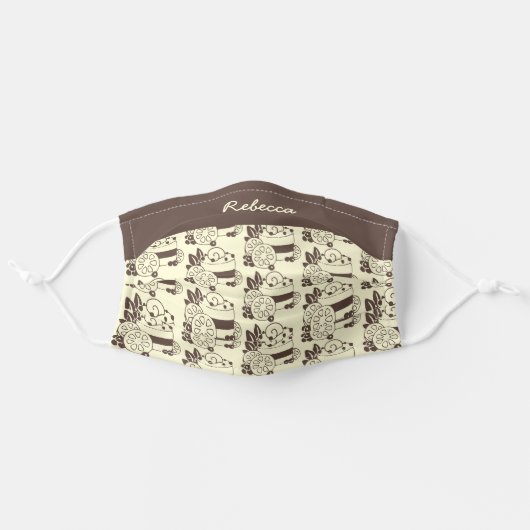 Bakery Pastry Chef Cake Logo Employee Adult Cloth Face Mask (Front, Unfolded)
