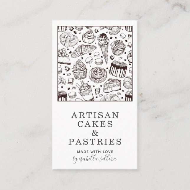 Bakery Pastry Chef Cakes And Pastries Business Car Card (Front)